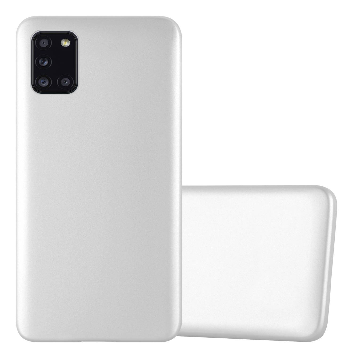 Cadorabo Schutzhülle für Samsung Galaxy A31 Hülle in Silber Handyhülle TPU Silikon Etui Cover Case