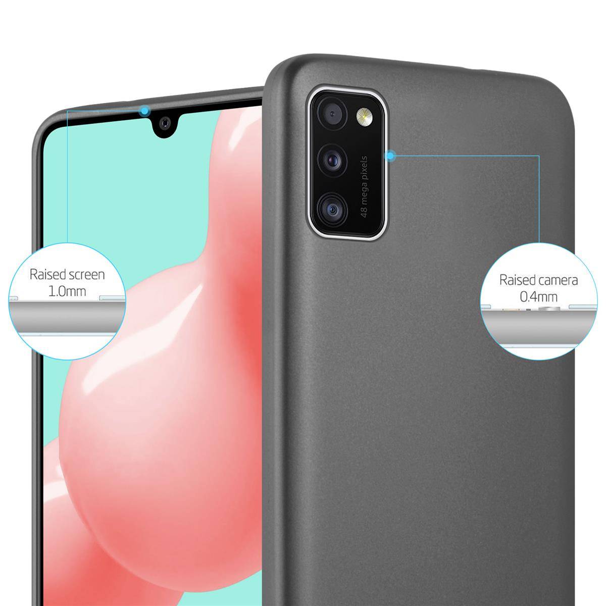 Cadorabo Schutzhülle für Samsung Galaxy A41 Hülle in Grau Handyhülle TPU Silikon Etui Cover Case