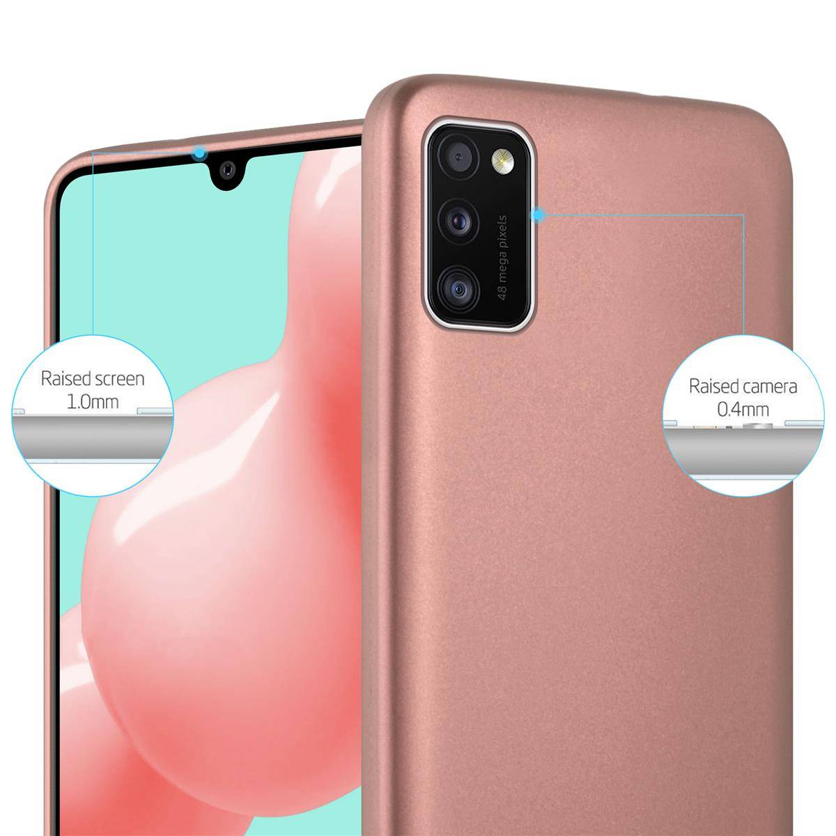Cadorabo Schutzhülle für Samsung Galaxy A41 Hülle in Rosa Handyhülle TPU Silikon Etui Cover Case