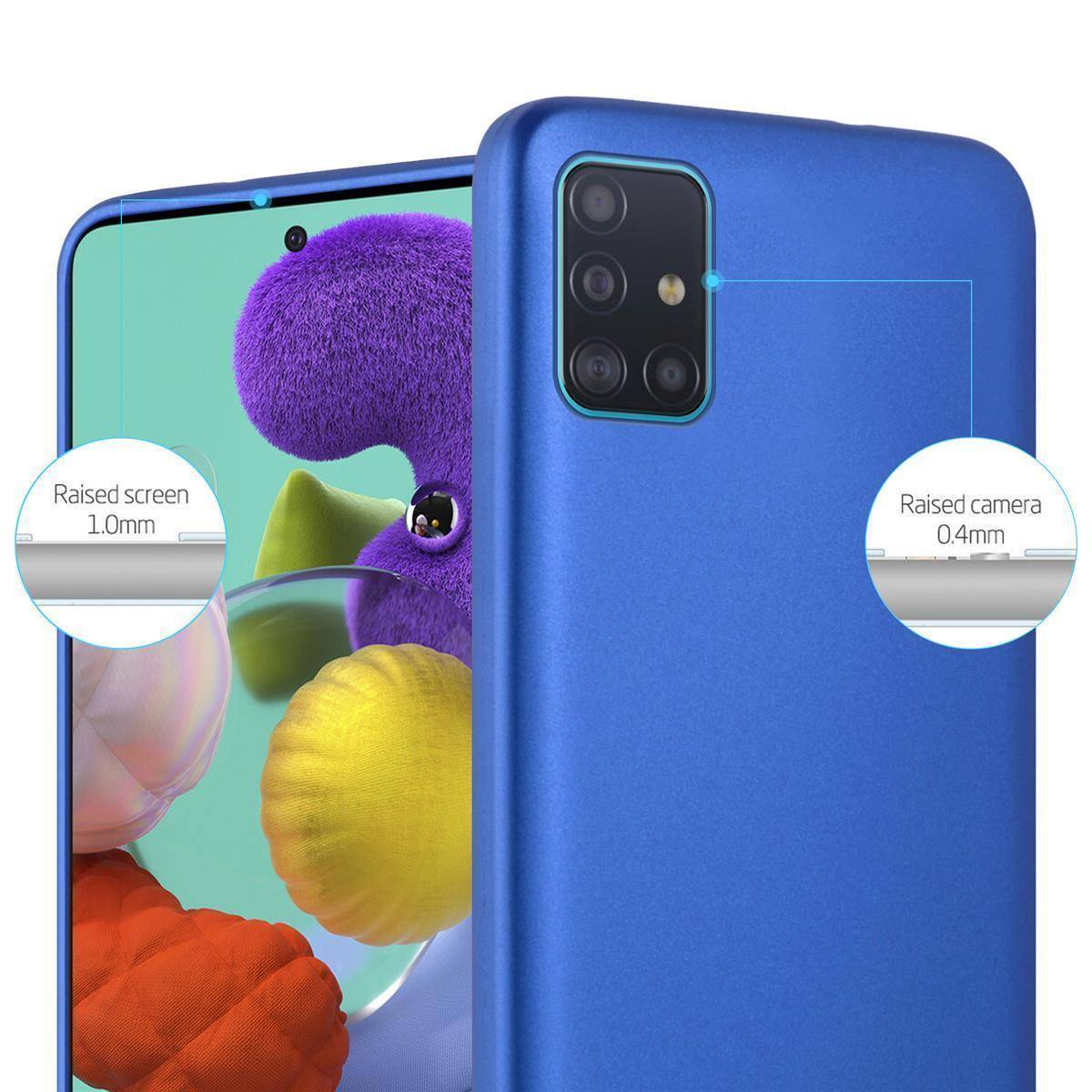 Cadorabo Schutzhülle für Samsung Galaxy A51 4G / M40s Hülle in Blau Handyhülle TPU Silikon Etui Cover Case