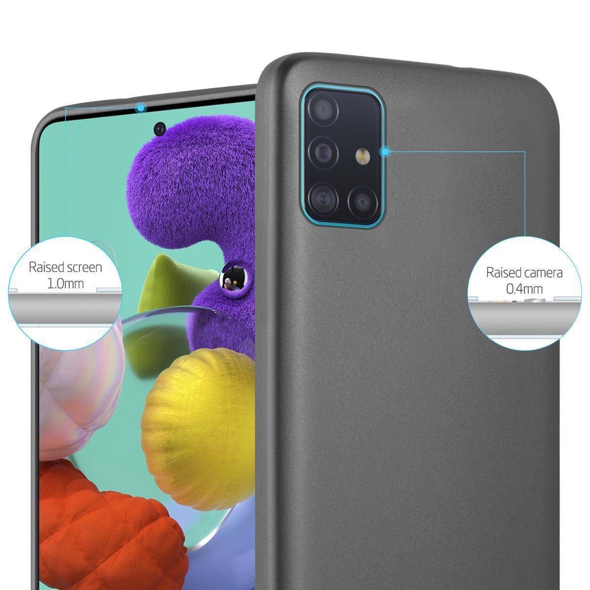 Cadorabo Schutzhülle für Samsung Galaxy A51 5G Hülle in Grau Handyhülle TPU Silikon Etui Cover Case