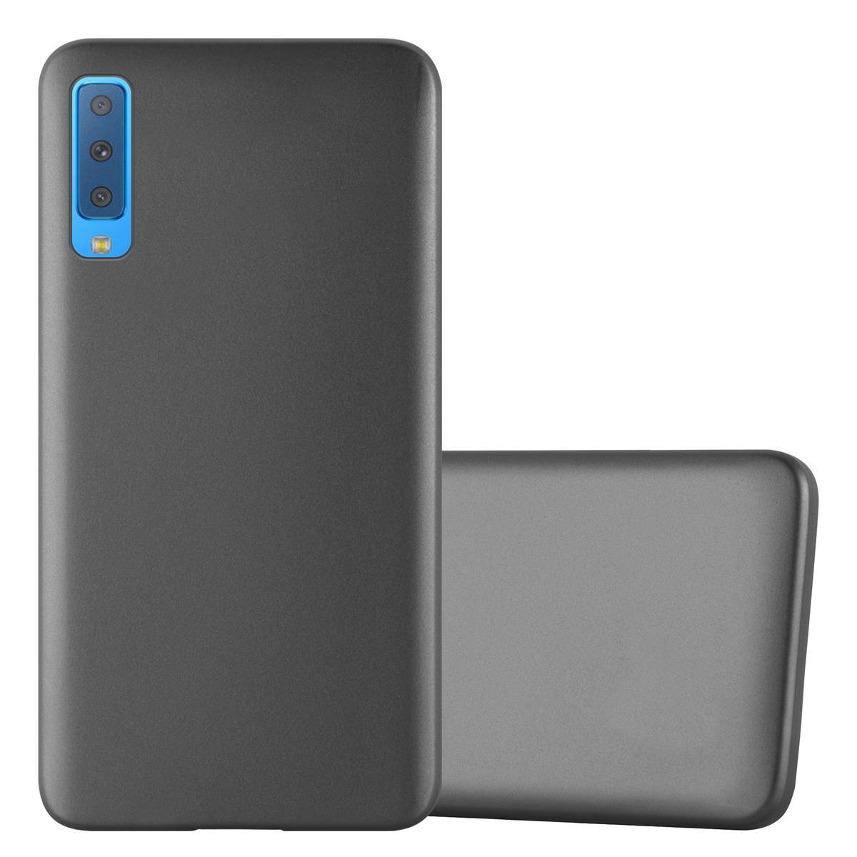 Cadorabo Schutzhülle für Samsung Galaxy A7 2018 Hülle in Grau Handyhülle TPU Silikon Etui Cover Case