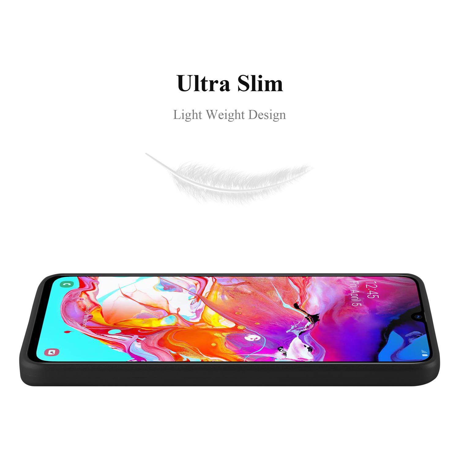Cadorabo Schutzhülle für Samsung Galaxy A70 / A70s Hülle in Schwarz Handyhülle TPU Silikon Etui Cover Case