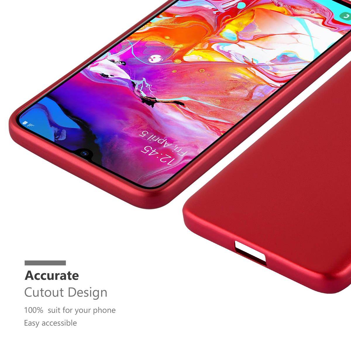 Cadorabo Schutzhülle für Samsung Galaxy A70 / A70s Hülle in Rot Handyhülle TPU Silikon Etui Cover Case