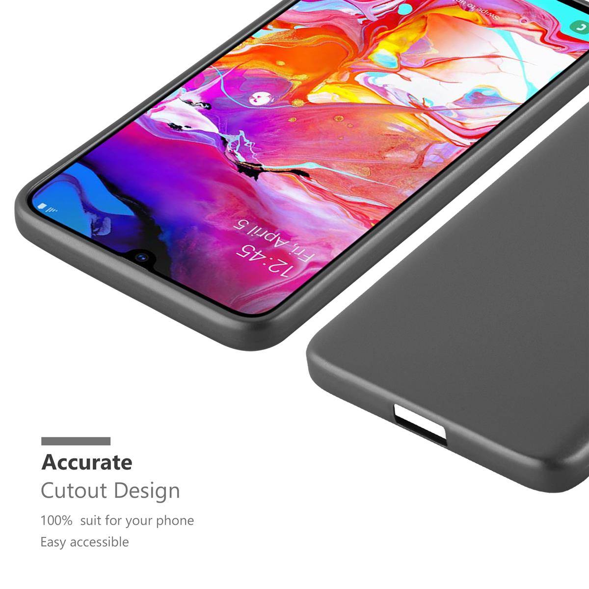 Cadorabo Schutzhülle für Samsung Galaxy A70 / A70s Hülle in Grau Handyhülle TPU Silikon Etui Cover Case