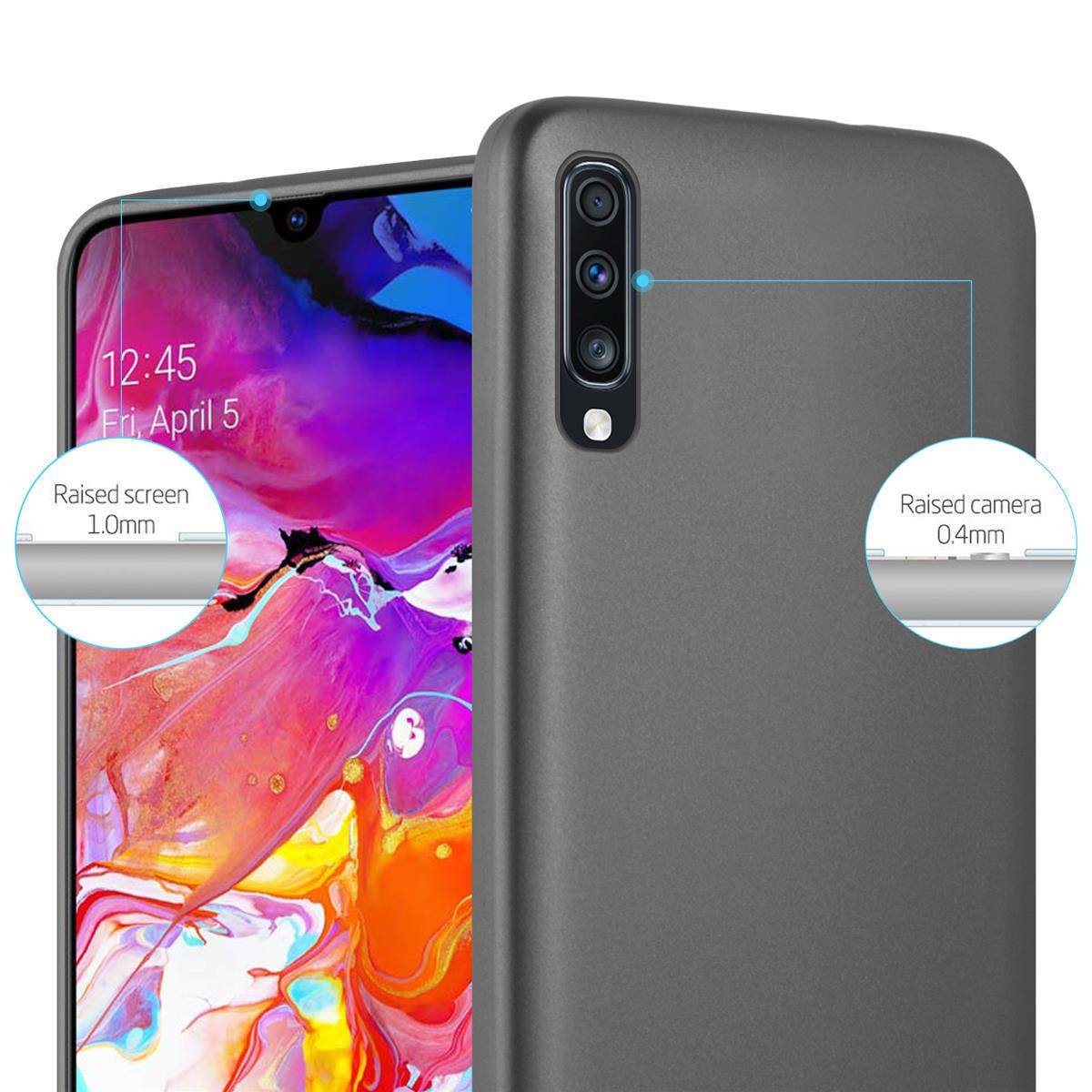 Cadorabo Schutzhülle für Samsung Galaxy A70 / A70s Hülle in Grau Handyhülle TPU Silikon Etui Cover Case