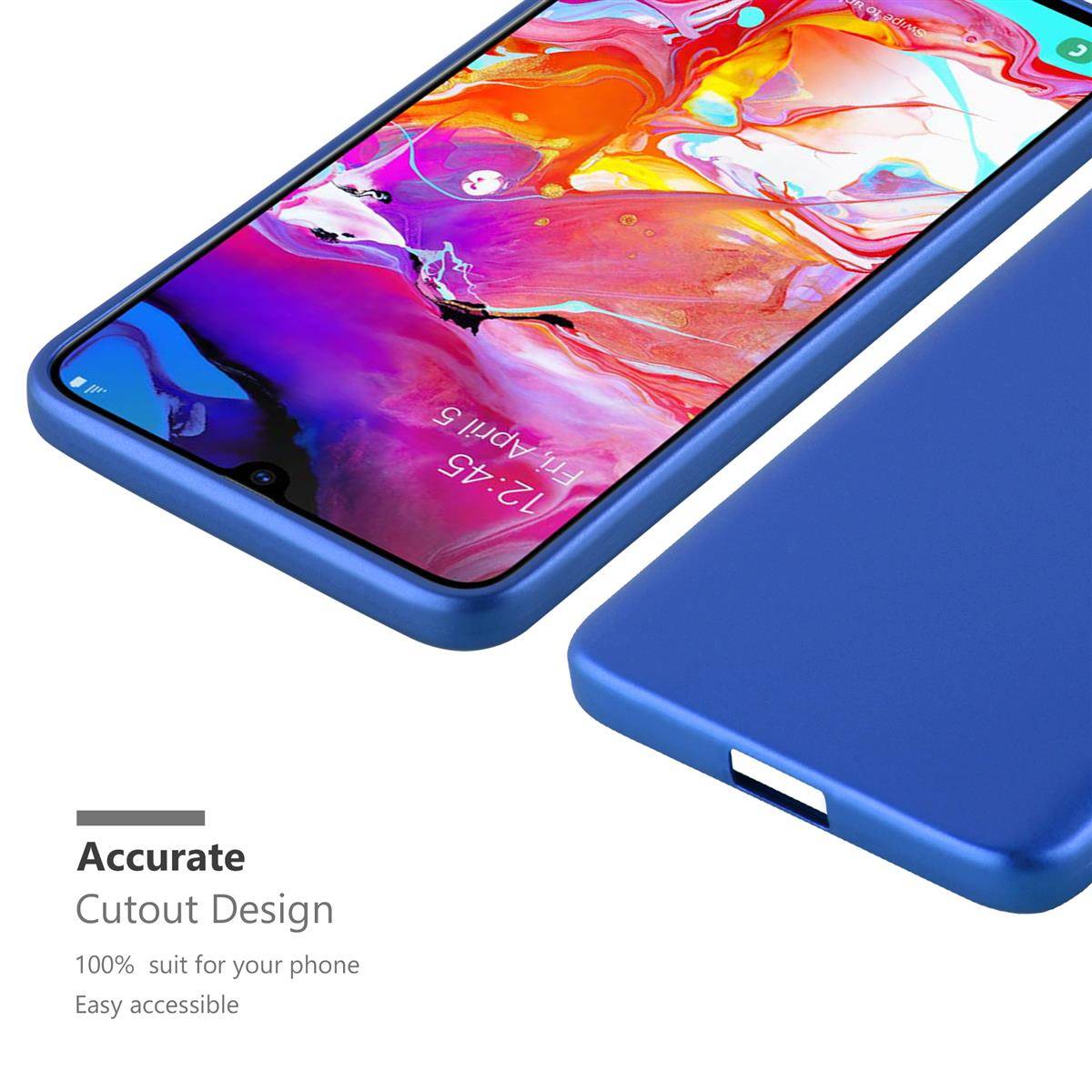 Cadorabo Schutzhülle für Samsung Galaxy A70 / A70s Hülle in Blau Handyhülle TPU Silikon Etui Cover Case