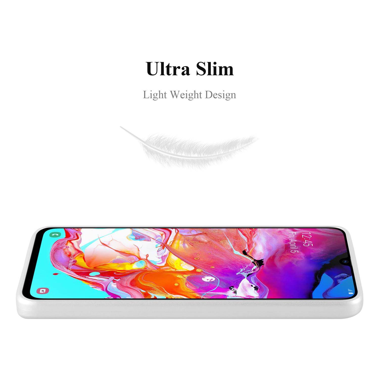 Cadorabo Schutzhülle für Samsung Galaxy A70 / A70s Hülle in Silber Handyhülle TPU Silikon Etui Cover Case