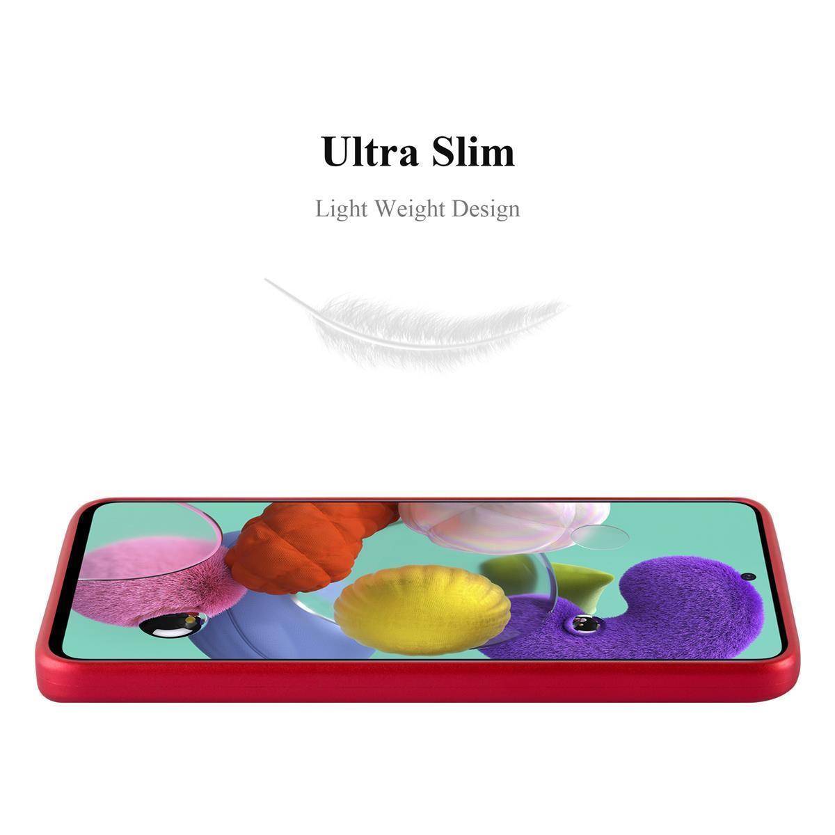 Cadorabo Schutzhülle für Samsung Galaxy A71 4G Hülle in Rot Handyhülle TPU Silikon Etui Cover Case
