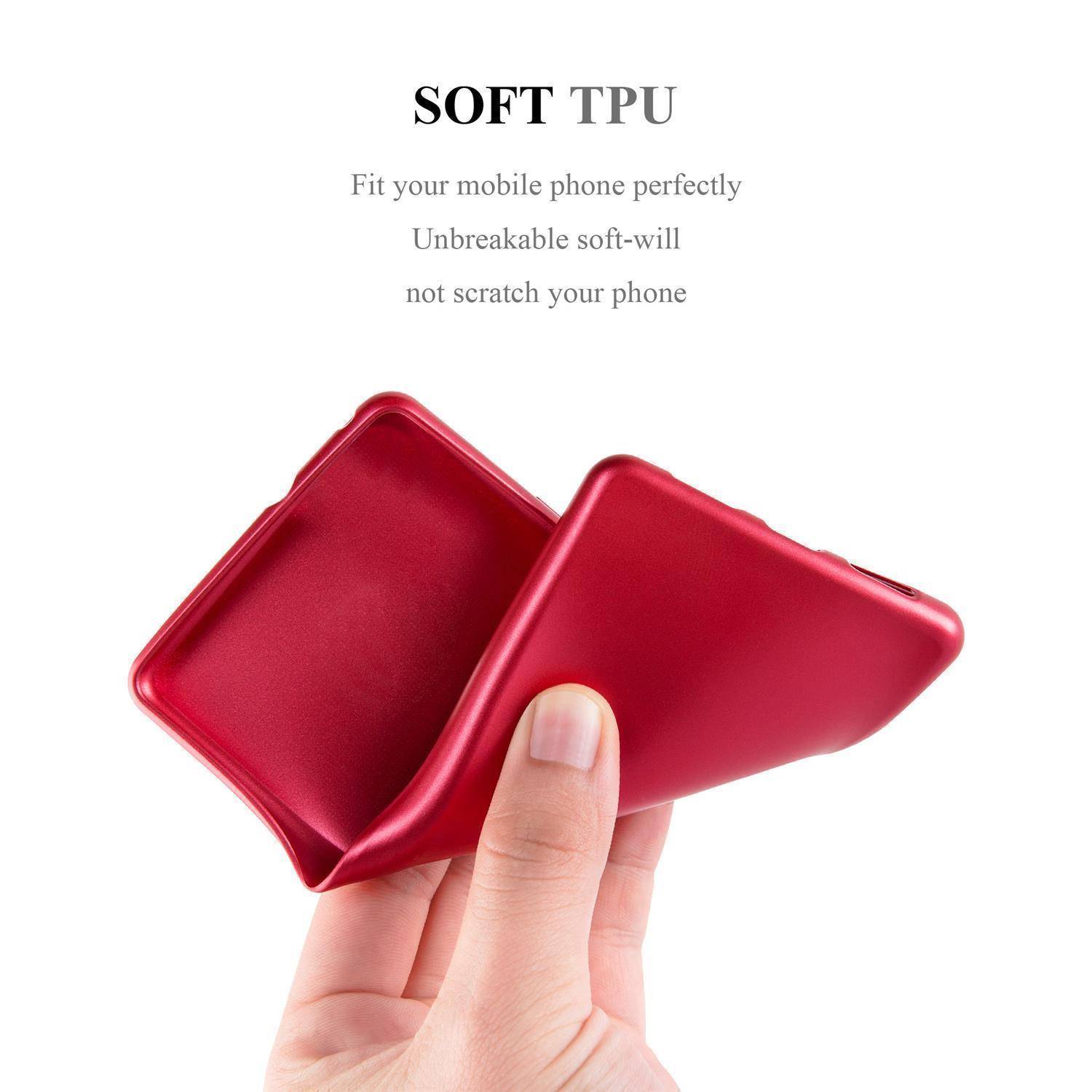 Cadorabo Schutzhülle für Samsung Galaxy A71 4G Hülle in Rot Handyhülle TPU Silikon Etui Cover Case