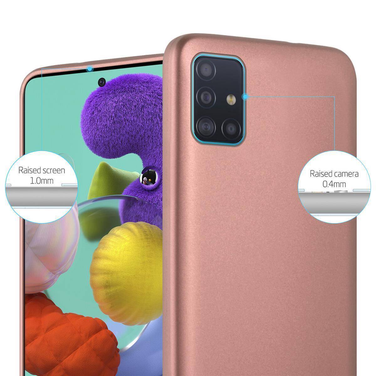 Cadorabo Schutzhülle für Samsung Galaxy A71 4G Hülle in Rosa Handyhülle TPU Silikon Etui Cover Case