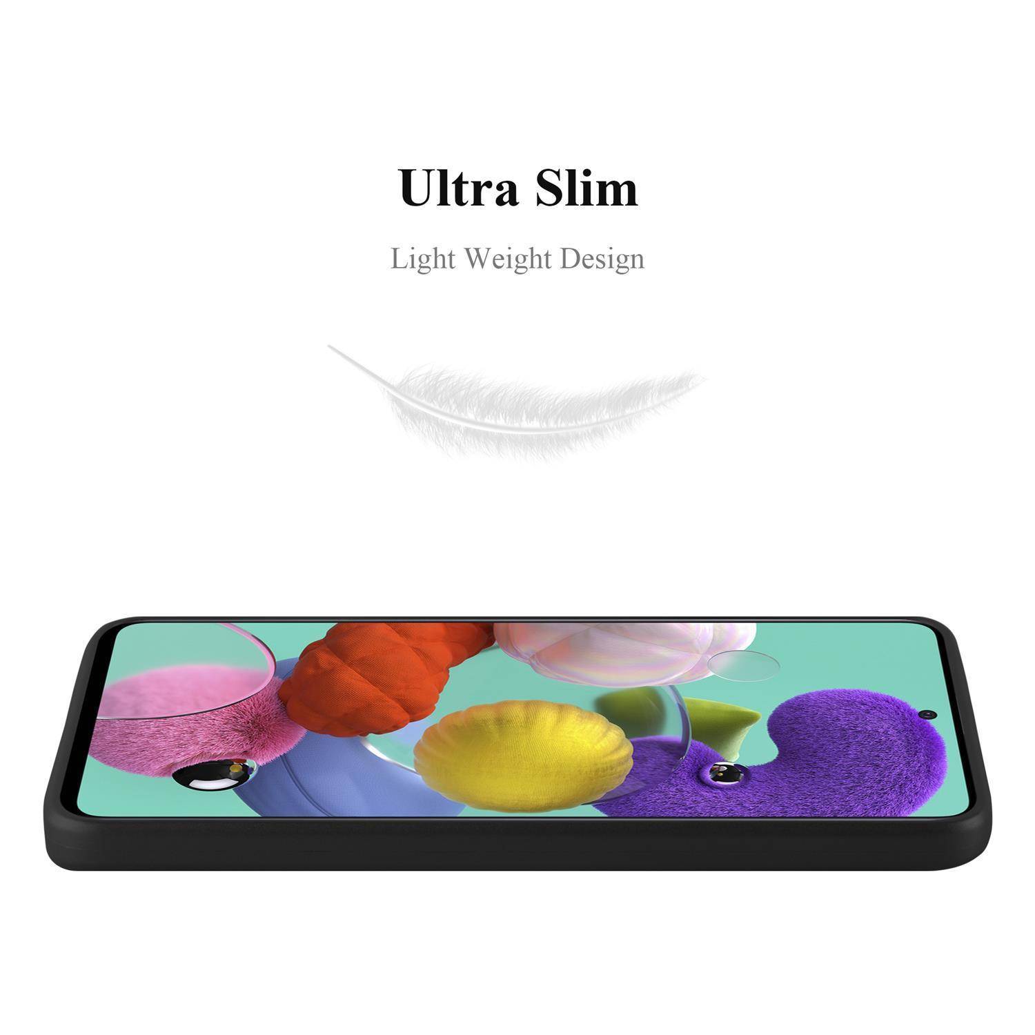 Cadorabo Schutzhülle für Samsung Galaxy A71 5G Hülle in Schwarz Handyhülle TPU Silikon Etui Cover Case