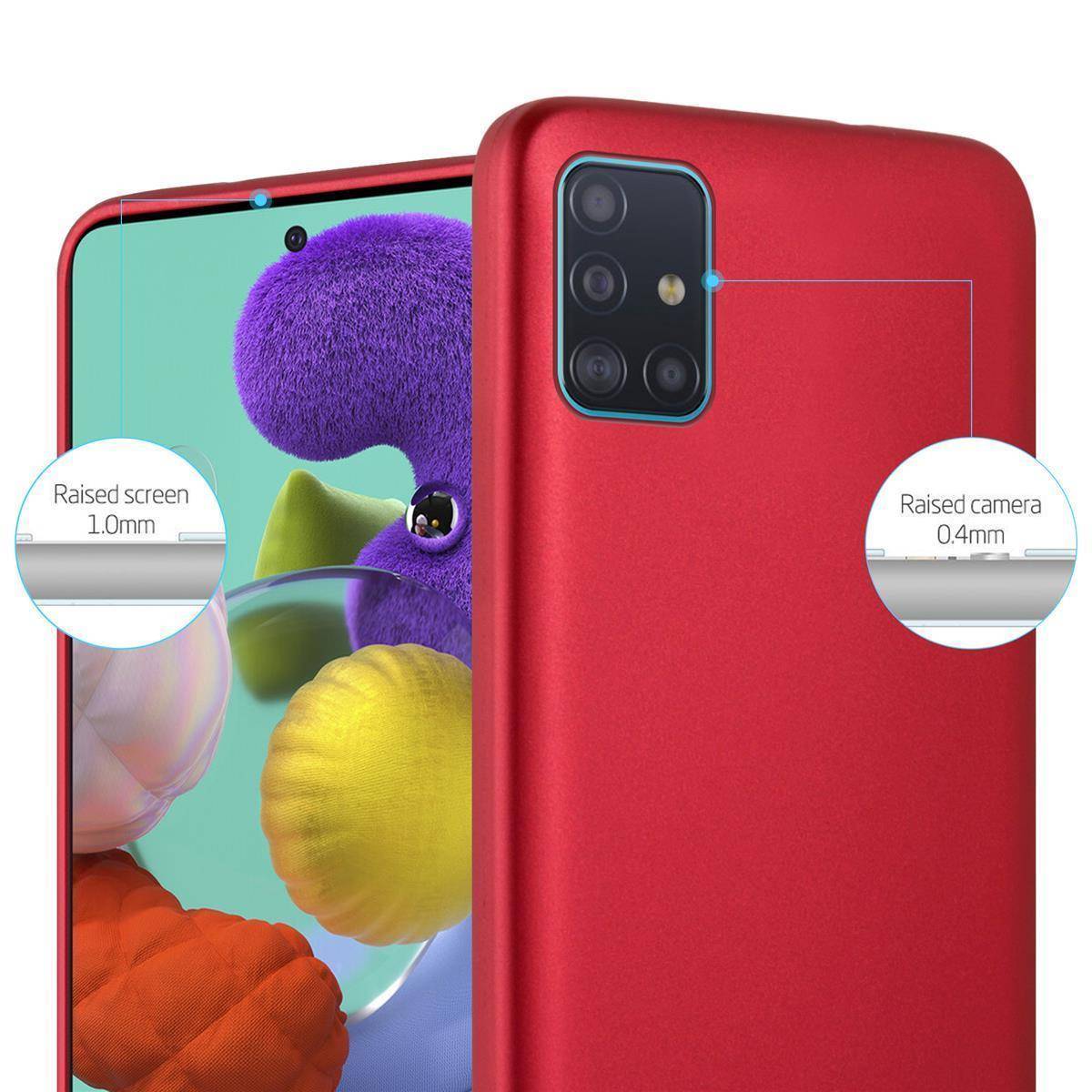 Cadorabo Schutzhülle für Samsung Galaxy A71 5G Hülle in Rot Handyhülle TPU Silikon Etui Cover Case