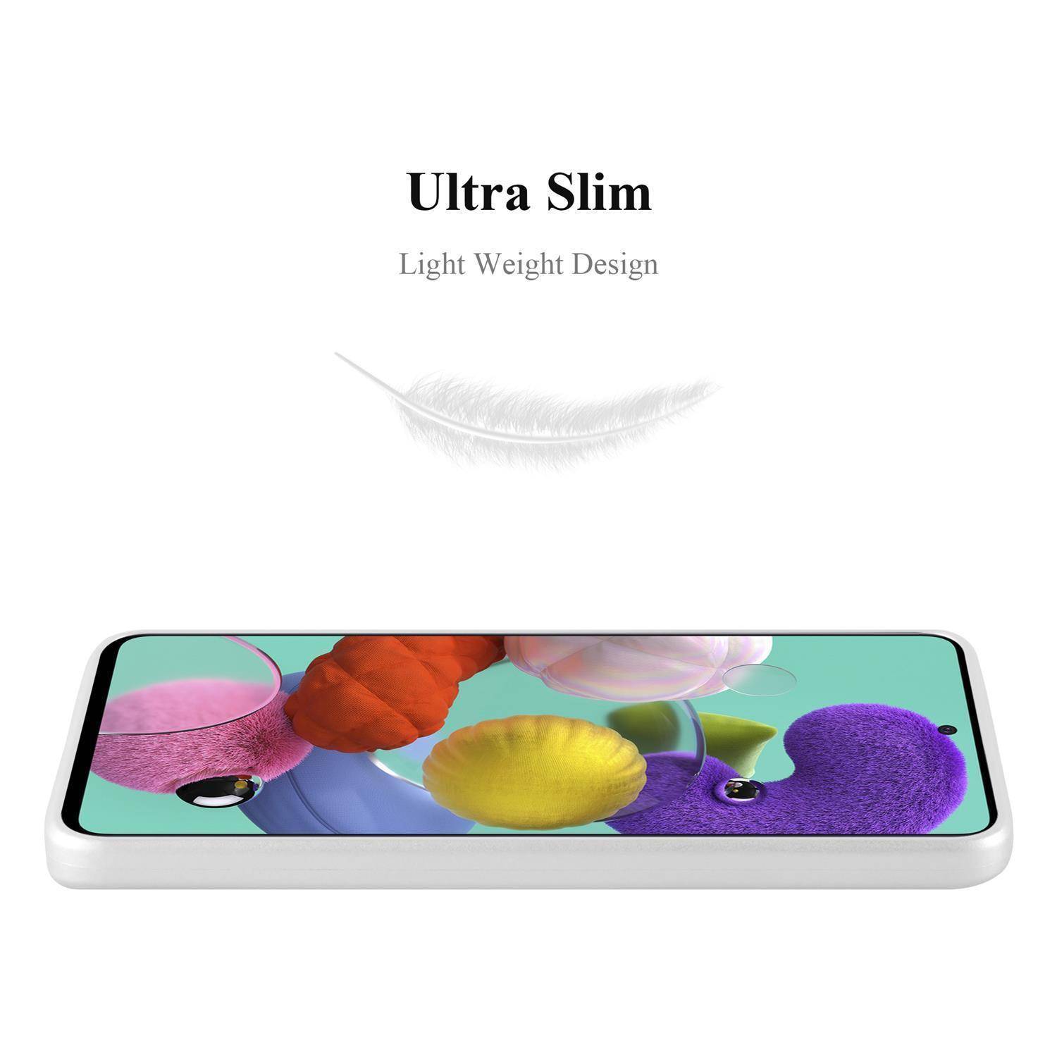 Cadorabo Schutzhülle für Samsung Galaxy A71 5G Hülle in Silber Handyhülle TPU Silikon Etui Cover Case