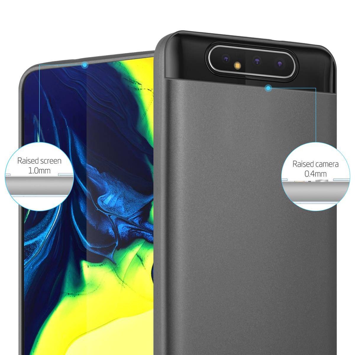Cadorabo Schutzhülle für Samsung Galaxy A80 / A90 4G Hülle in Grau Handyhülle TPU Silikon Etui Cover Case