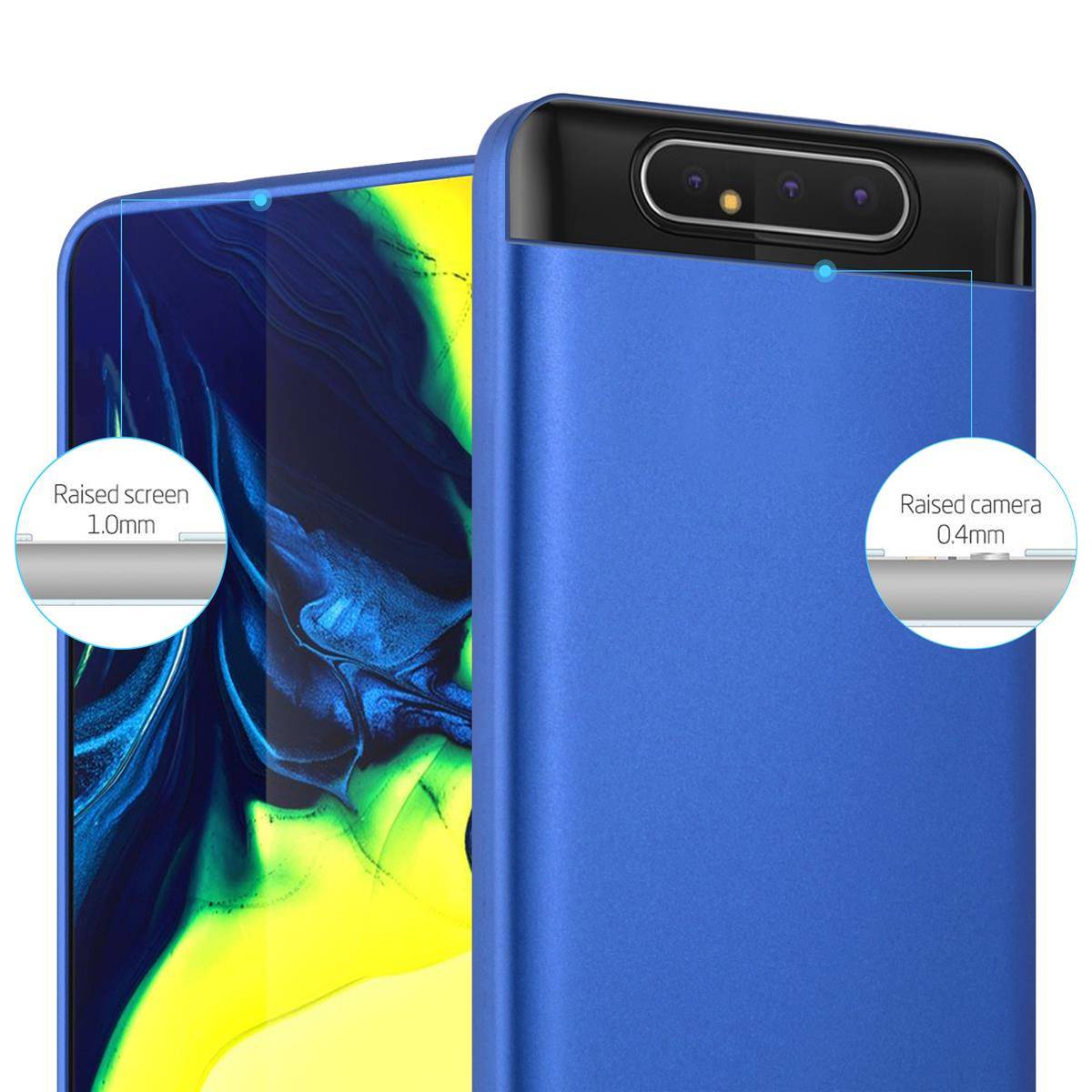 Cadorabo Schutzhülle für Samsung Galaxy A80 / A90 4G Hülle in Blau Handyhülle TPU Silikon Etui Cover Case