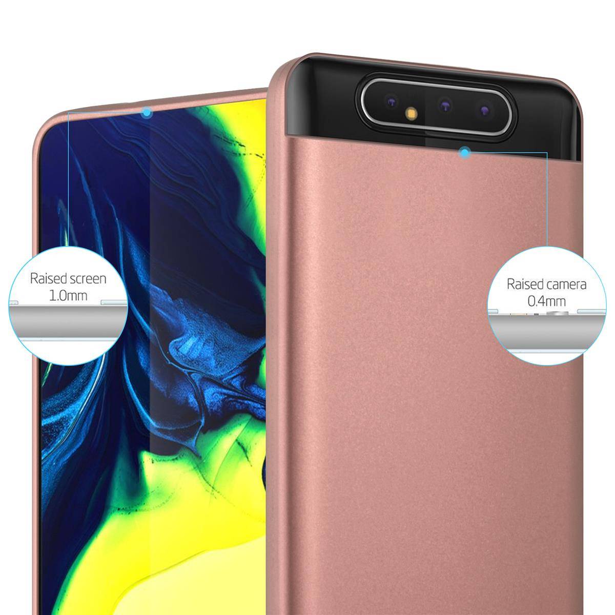 Cadorabo Schutzhülle für Samsung Galaxy A80 / A90 4G Hülle in Rosa Handyhülle TPU Silikon Etui Cover Case
