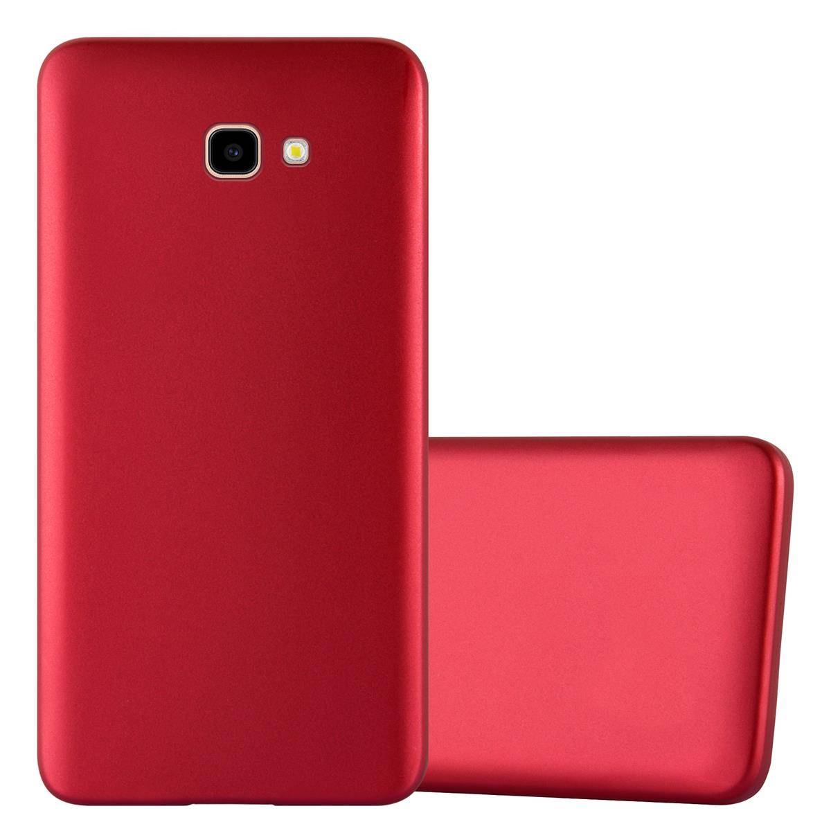 Cadorabo Schutzhülle für Samsung Galaxy J4 PLUS Hülle in Rot Handyhülle TPU Silikon Etui Cover Case