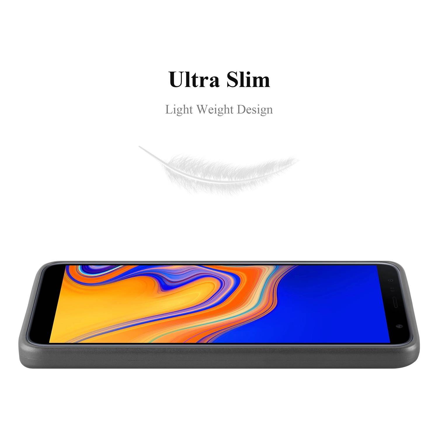 Cadorabo Schutzhülle für Samsung Galaxy J4 PLUS Hülle in Grau Handyhülle TPU Silikon Etui Cover Case