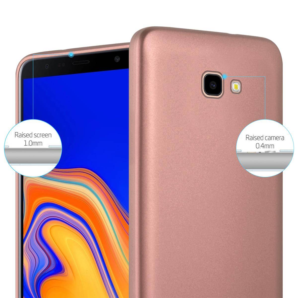 Cadorabo Schutzhülle für Samsung Galaxy J4 PLUS Hülle in Rosa Handyhülle TPU Silikon Etui Cover Case