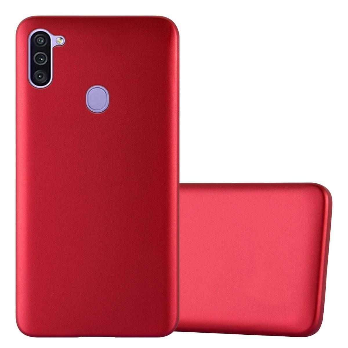 Cadorabo Schutzhülle für Samsung Galaxy A11 / M11 Hülle in Rot Handyhülle TPU Silikon Etui Cover Case