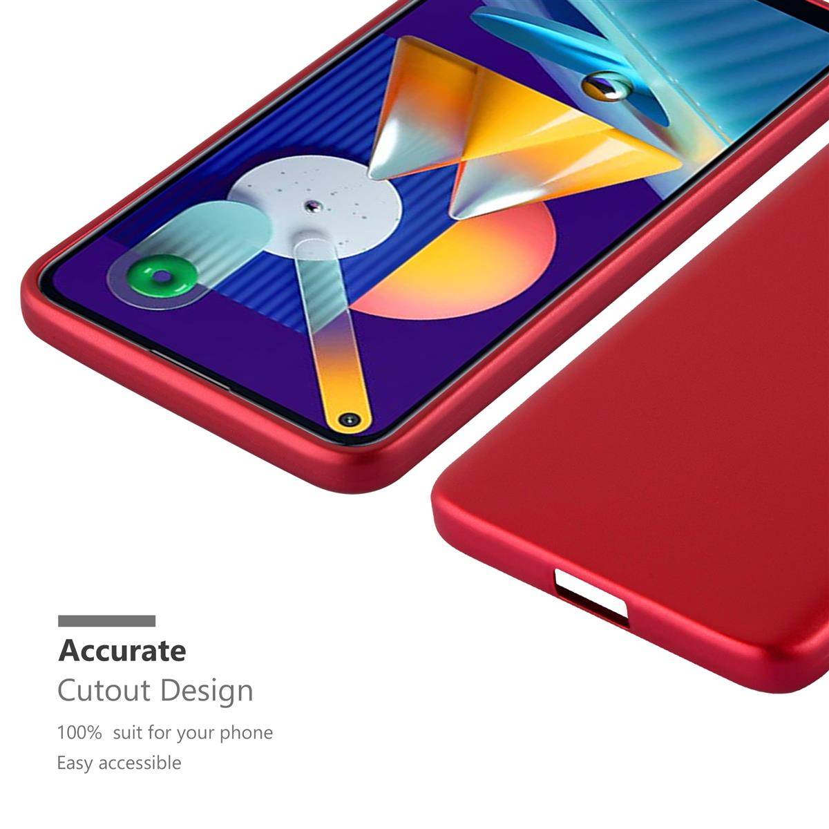 Cadorabo Schutzhülle für Samsung Galaxy A11 / M11 Hülle in Rot Handyhülle TPU Silikon Etui Cover Case