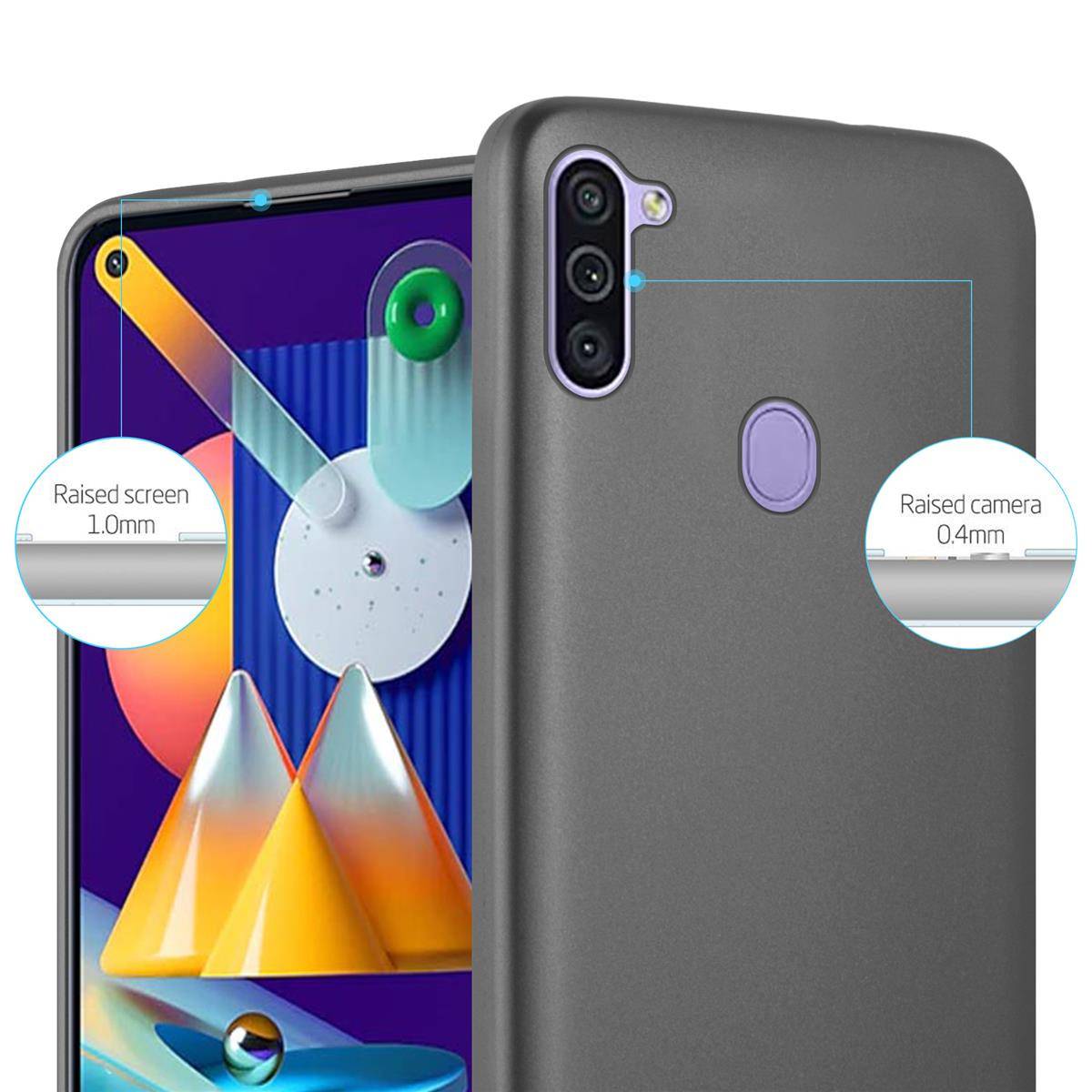 Cadorabo Schutzhülle für Samsung Galaxy A11 / M11 Hülle in Grau Handyhülle TPU Silikon Etui Cover Case