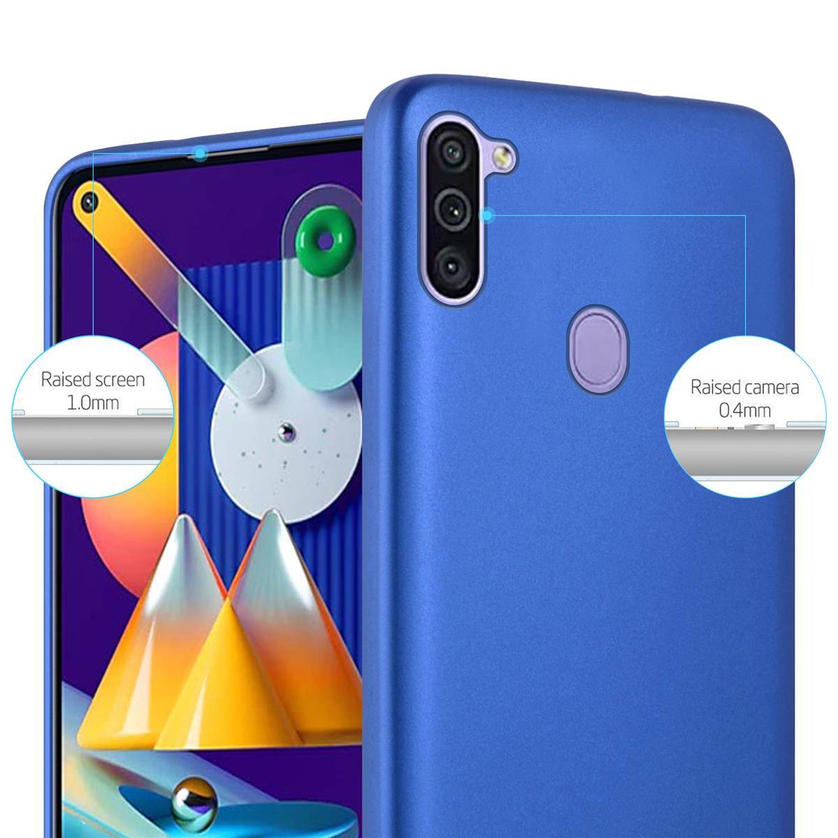 Cadorabo Schutzhülle für Samsung Galaxy A11 / M11 Hülle in Blau Handyhülle TPU Silikon Etui Cover Case