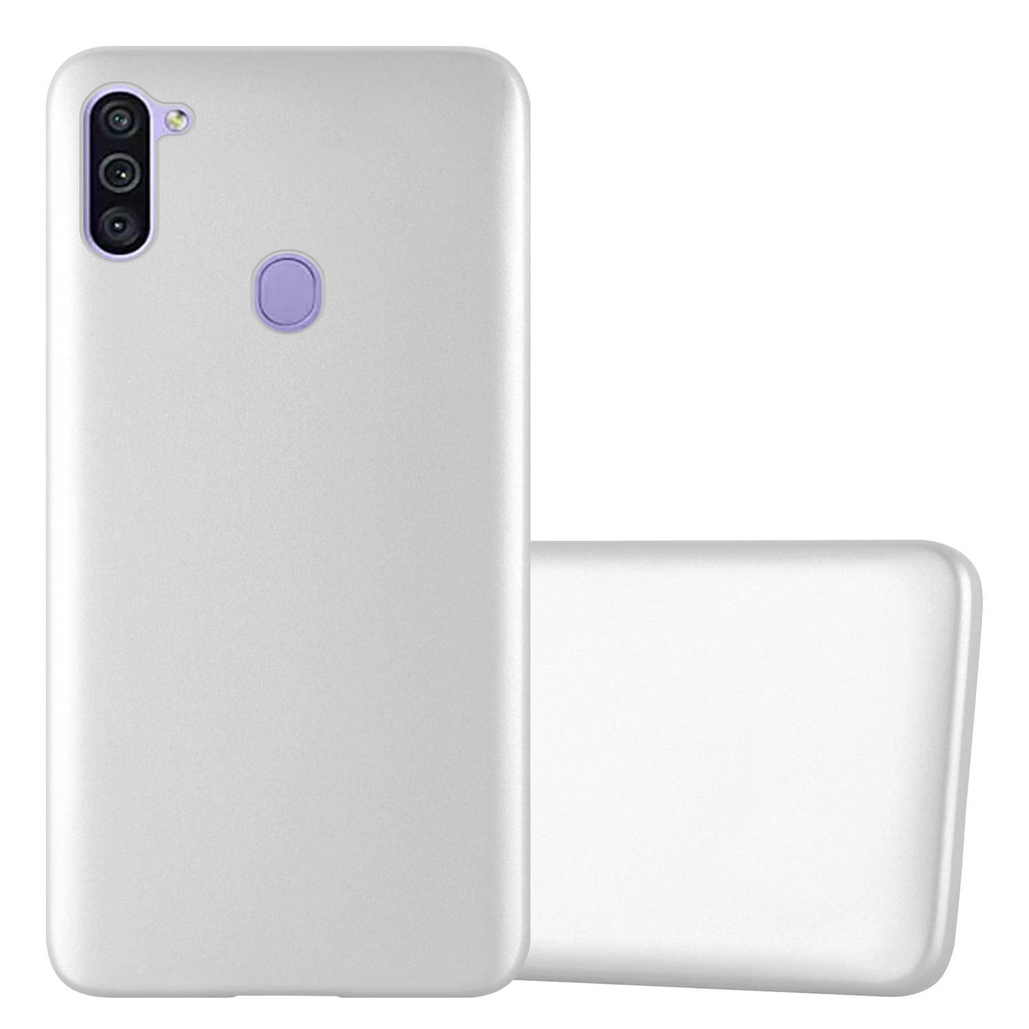 Cadorabo Schutzhülle für Samsung Galaxy A11 / M11 Hülle in Silber Handyhülle TPU Silikon Etui Cover Case