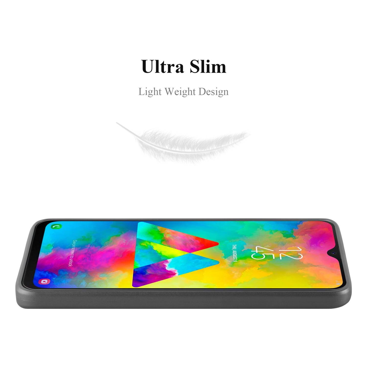 Cadorabo Schutzhülle für Samsung Galaxy M20 Hülle in Grau Handyhülle TPU Silikon Etui Cover Case