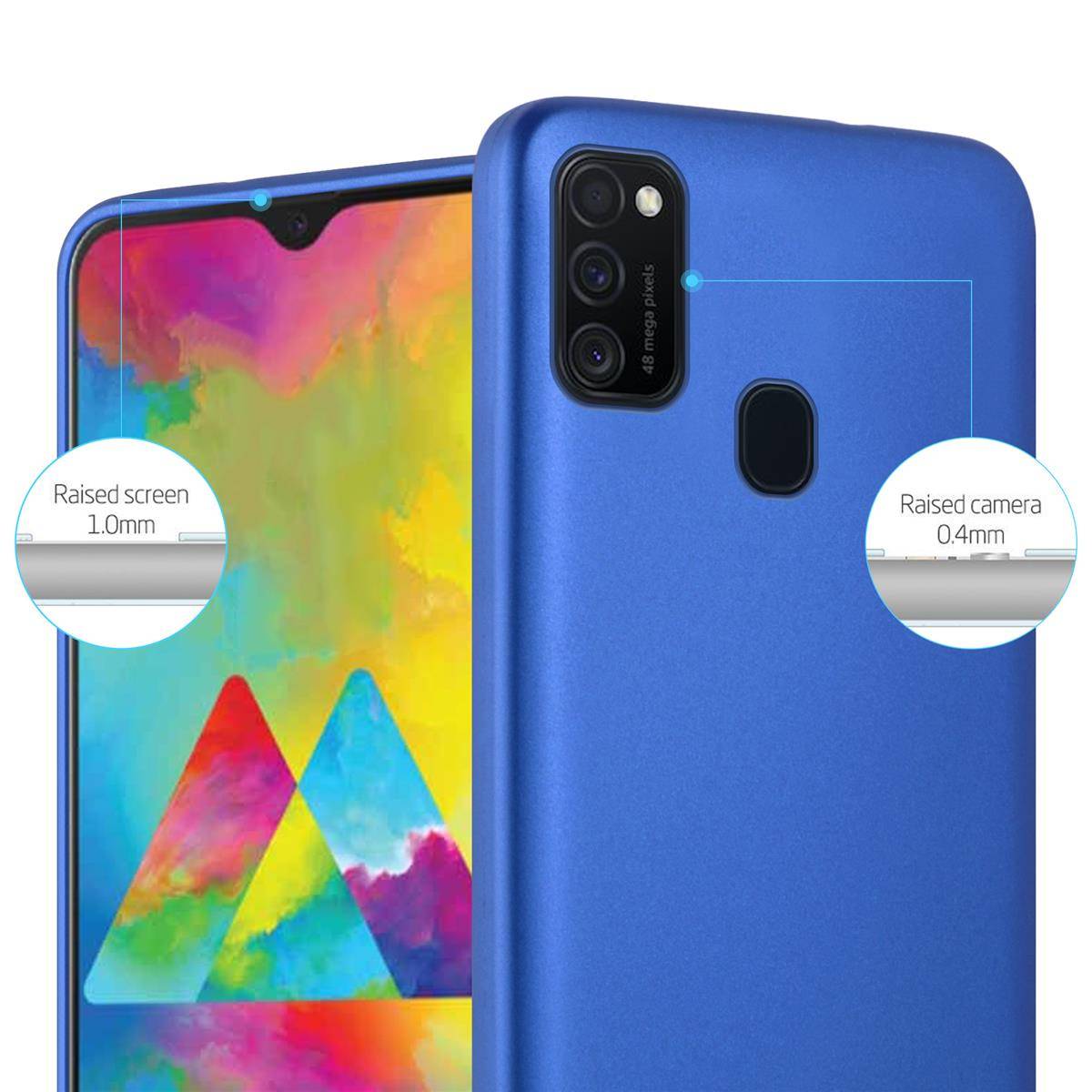 Cadorabo Schutzhülle für Samsung Galaxy M21 / M30s Hülle in Blau Handyhülle TPU Silikon Etui Cover Case