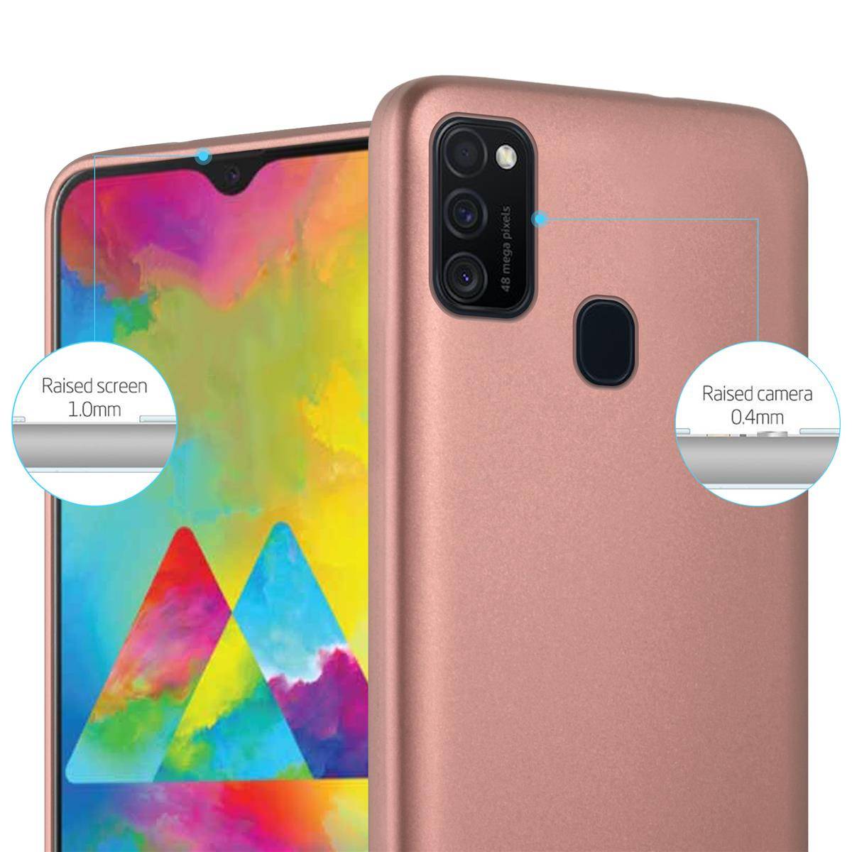 Cadorabo Schutzhülle für Samsung Galaxy M21 / M30s Hülle in Rosa Handyhülle TPU Silikon Etui Cover Case