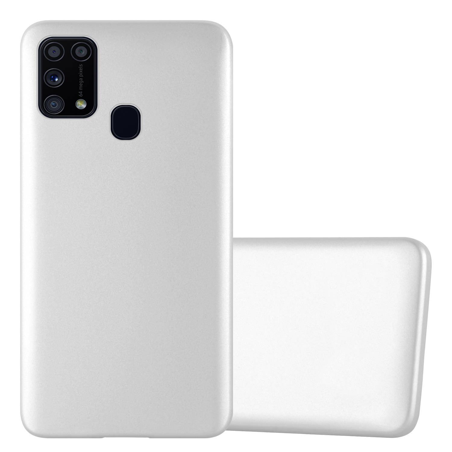 Cadorabo Schutzhülle für Samsung Galaxy M31 Hülle in Silber Handyhülle TPU Silikon Etui Cover Case