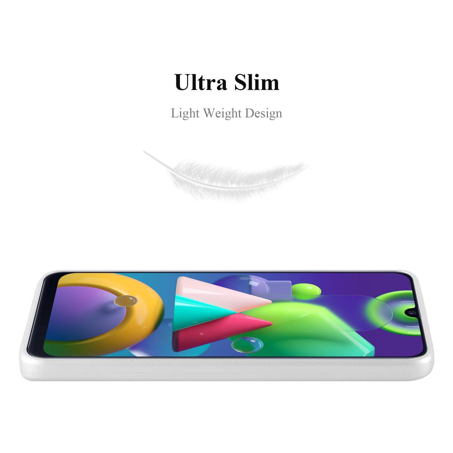 Cadorabo Schutzhülle für Samsung Galaxy M31 Hülle in Silber Handyhülle TPU Silikon Etui Cover Case
