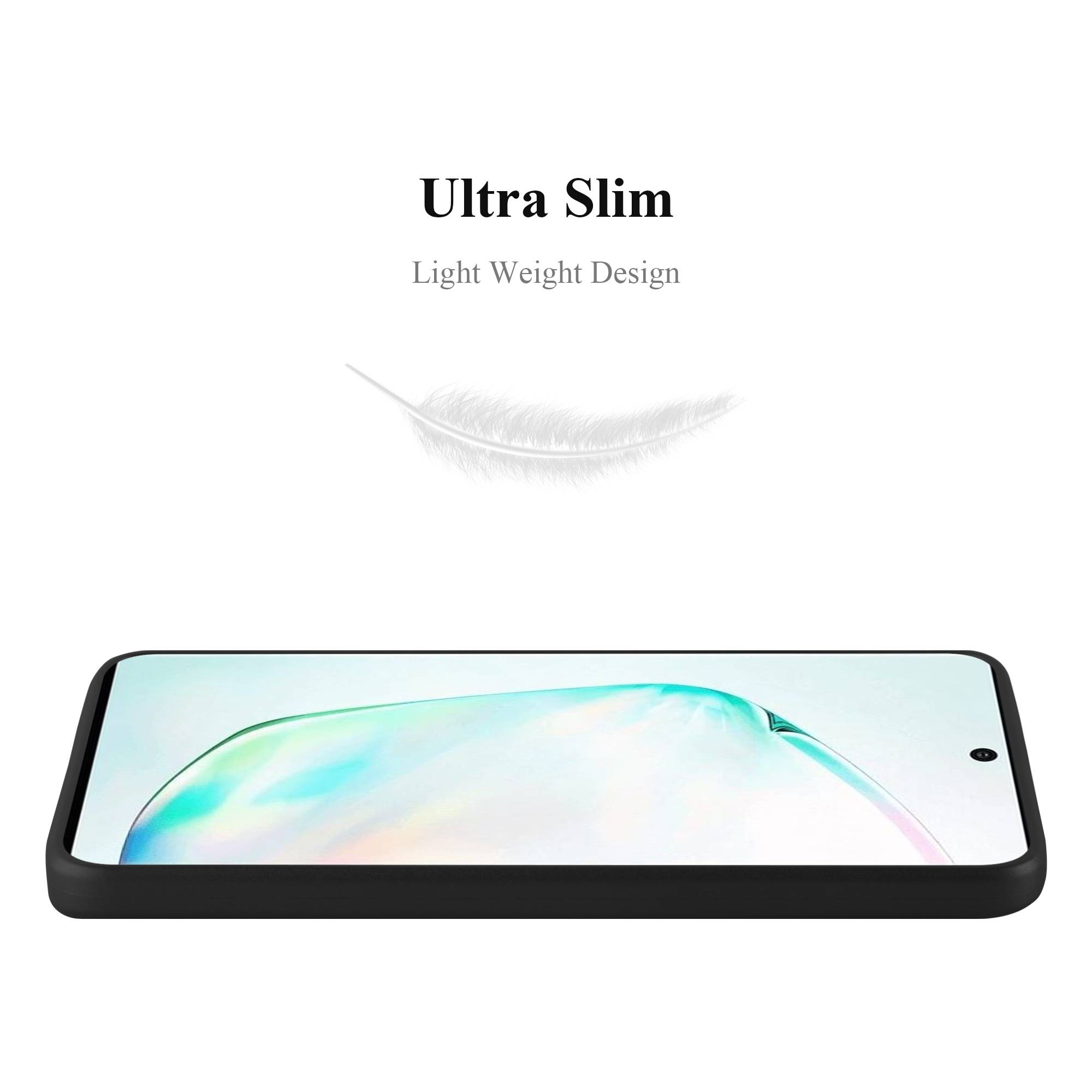 Cadorabo Schutzhülle für Samsung Galaxy NOTE 10 Hülle in Schwarz Handyhülle TPU Silikon Etui Cover Case