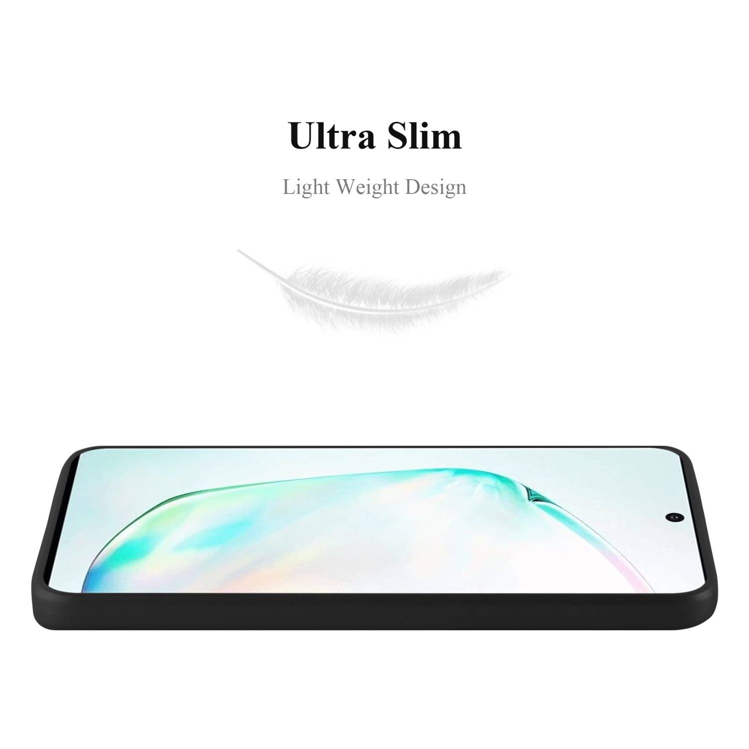Cadorabo Schutzhülle für Samsung Galaxy NOTE 10 Hülle in Schwarz Handyhülle TPU Silikon Etui Cover Case