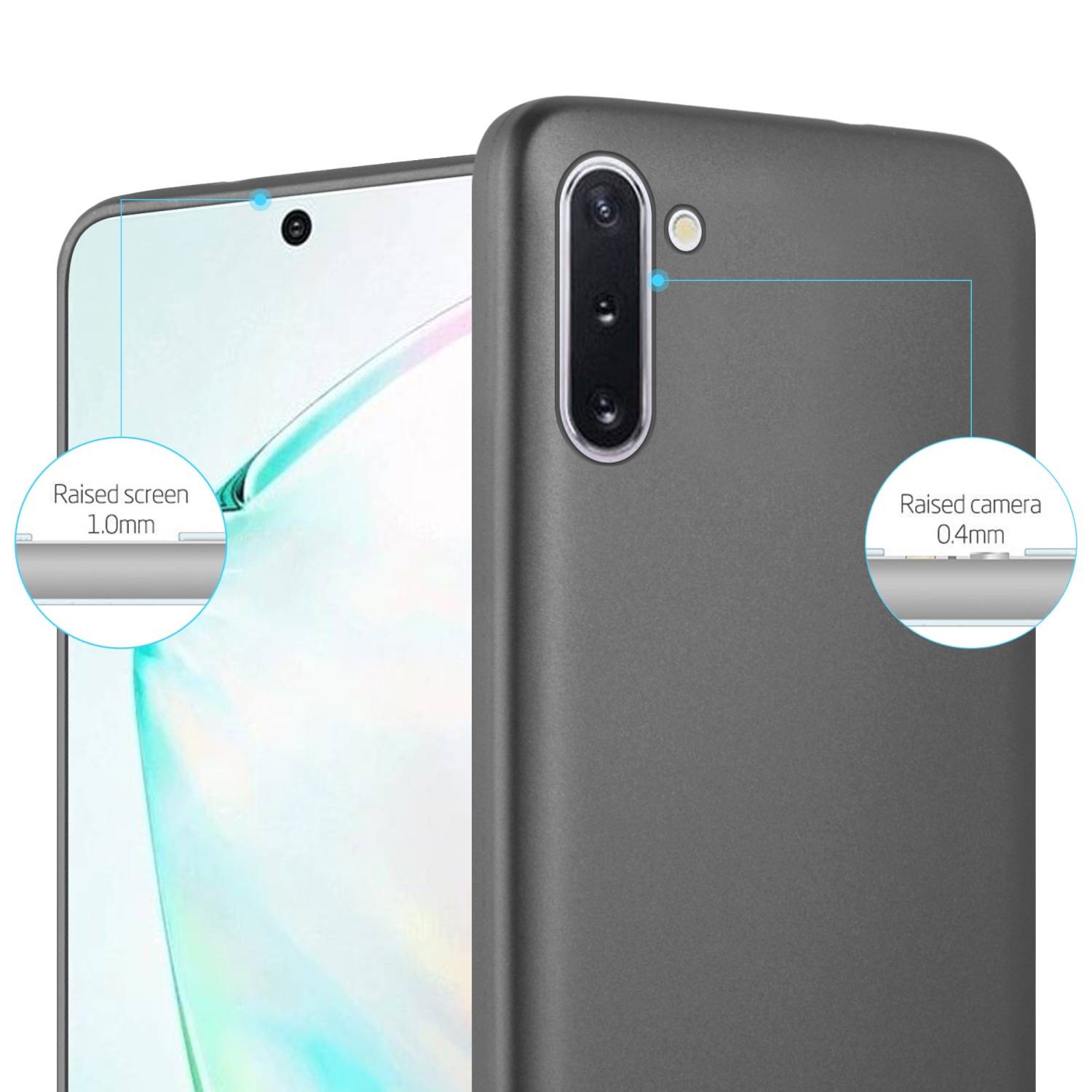 Cadorabo Schutzhülle für Samsung Galaxy NOTE 10 Hülle in Grau Handyhülle TPU Silikon Etui Cover Case