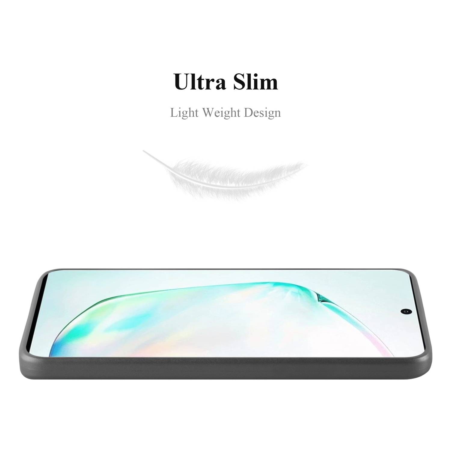 Cadorabo Schutzhülle für Samsung Galaxy NOTE 10 Hülle in Grau Handyhülle TPU Silikon Etui Cover Case