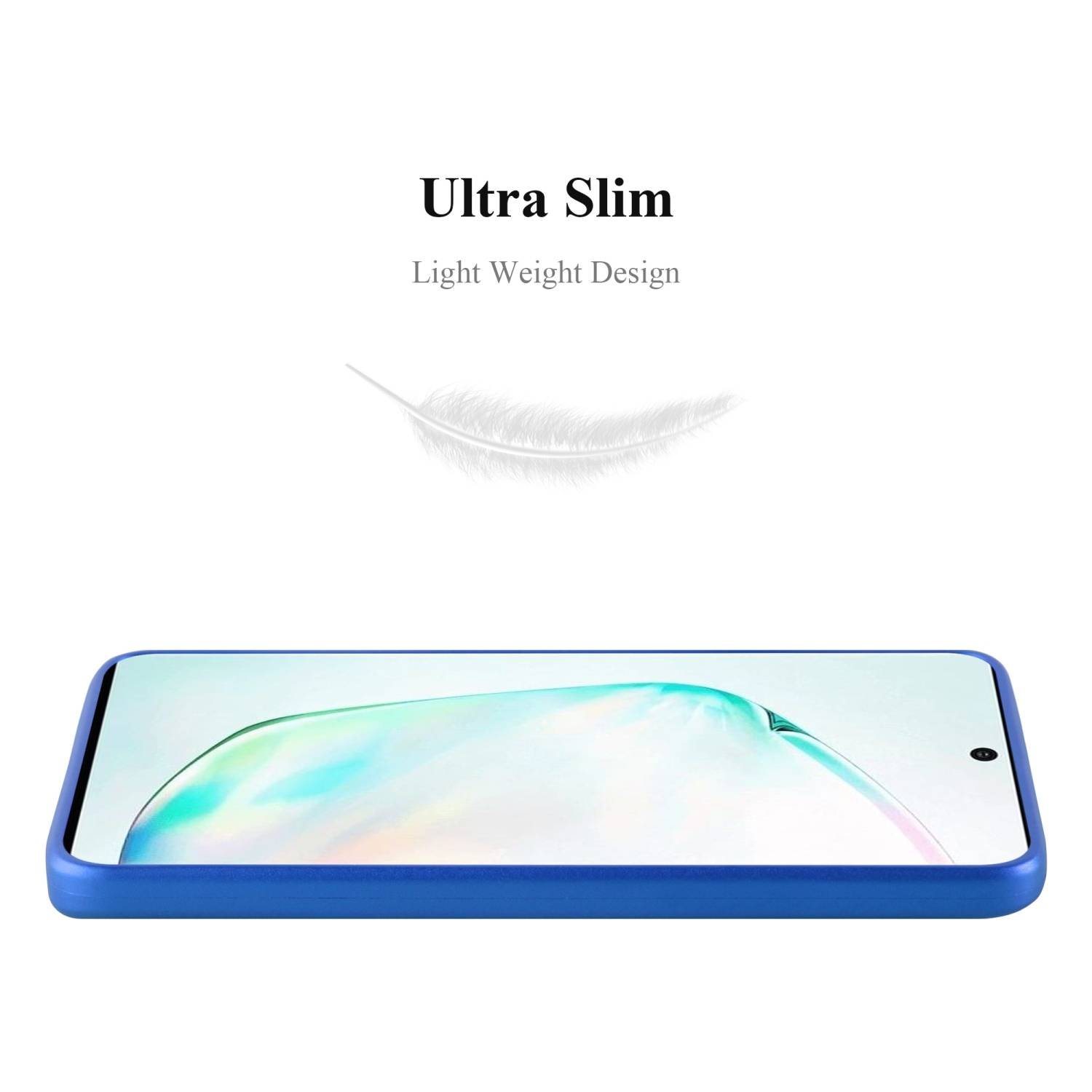 Cadorabo Schutzhülle für Samsung Galaxy NOTE 10 Hülle in Blau Handyhülle TPU Silikon Etui Cover Case
