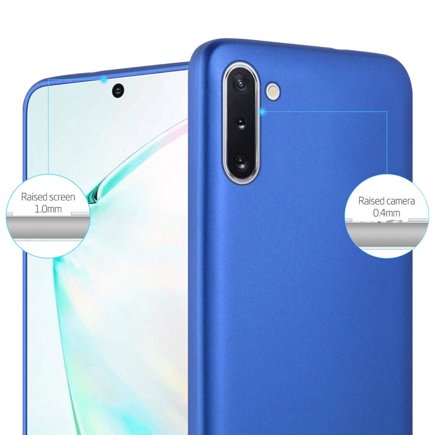 Cadorabo Schutzhülle für Samsung Galaxy NOTE 10 Hülle in Blau Handyhülle TPU Silikon Etui Cover Case