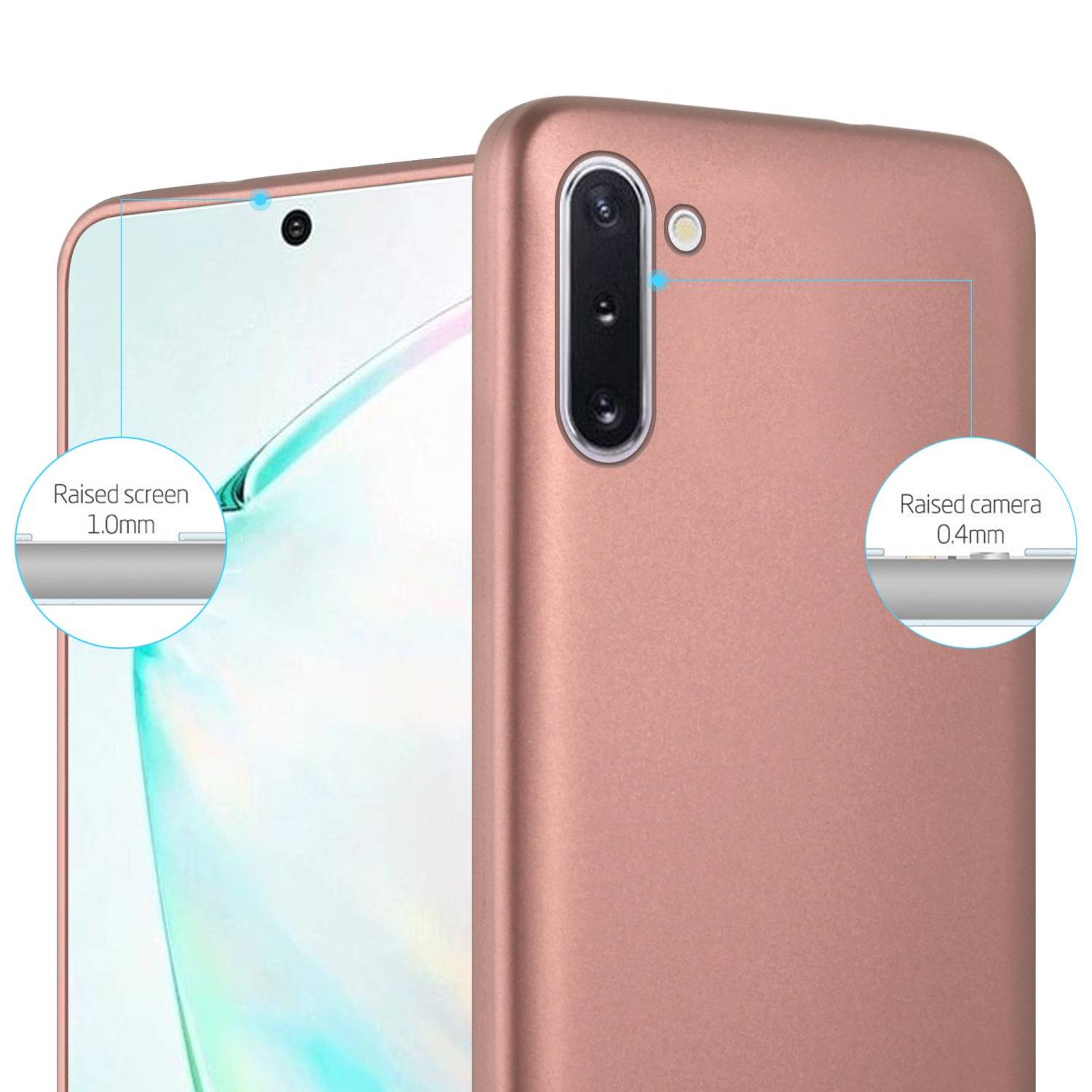 Cadorabo Schutzhülle für Samsung Galaxy NOTE 10 Hülle in Rosa Handyhülle TPU Silikon Etui Cover Case