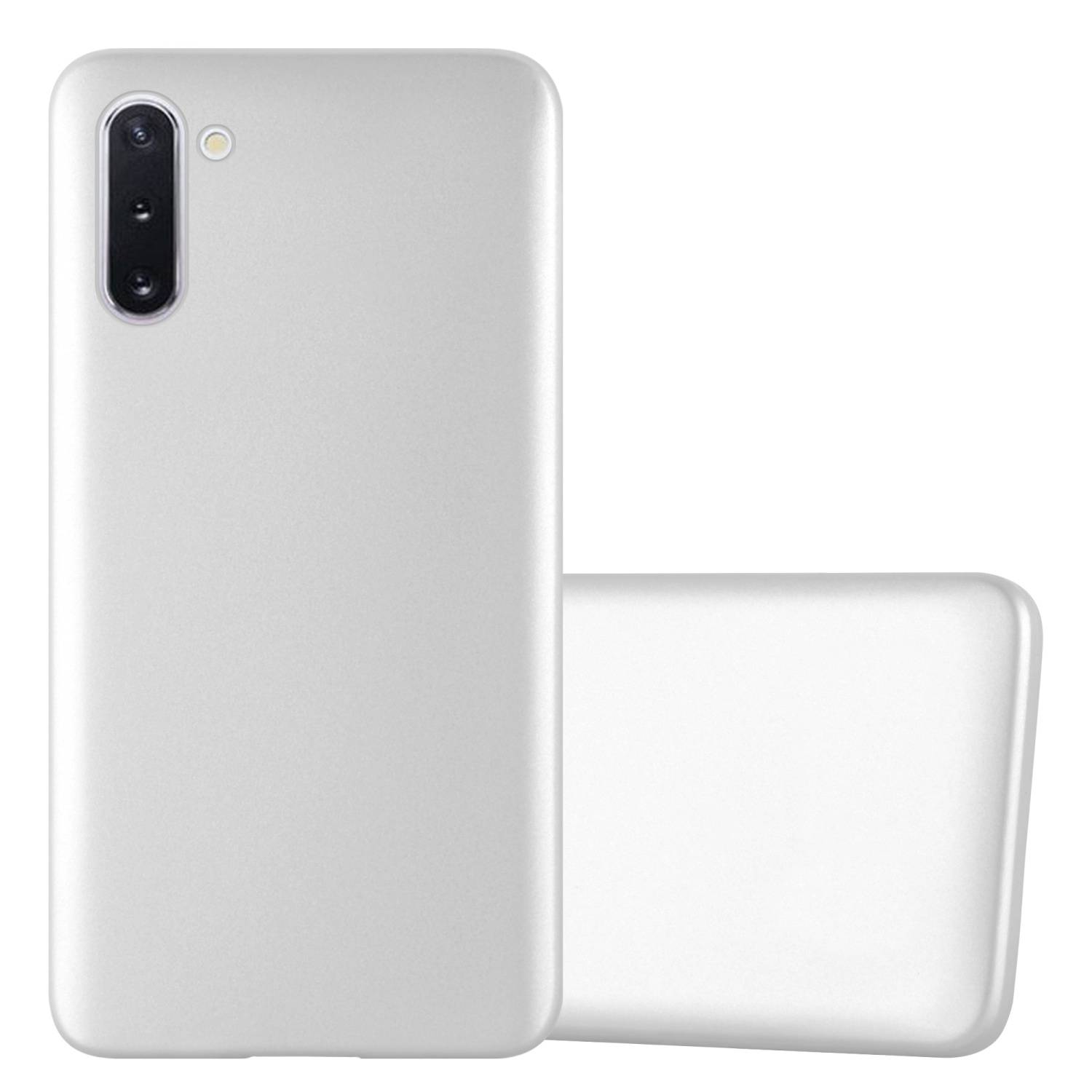 Cadorabo Schutzhülle für Samsung Galaxy NOTE 10 Hülle in Silber Handyhülle TPU Silikon Etui Cover Case