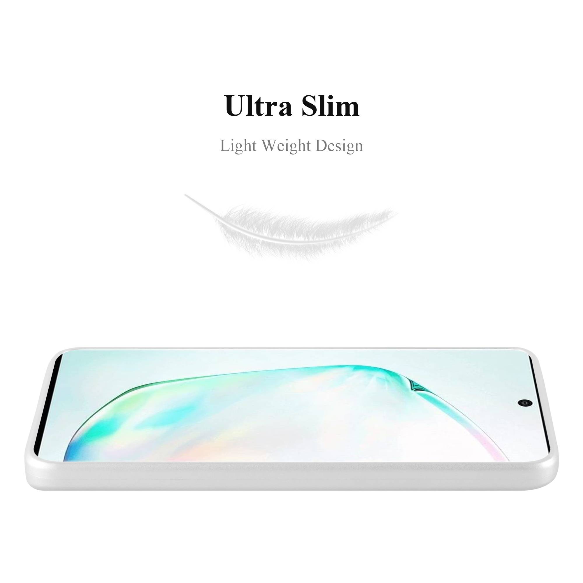 Cadorabo Schutzhülle für Samsung Galaxy NOTE 10 Hülle in Silber Handyhülle TPU Silikon Etui Cover Case
