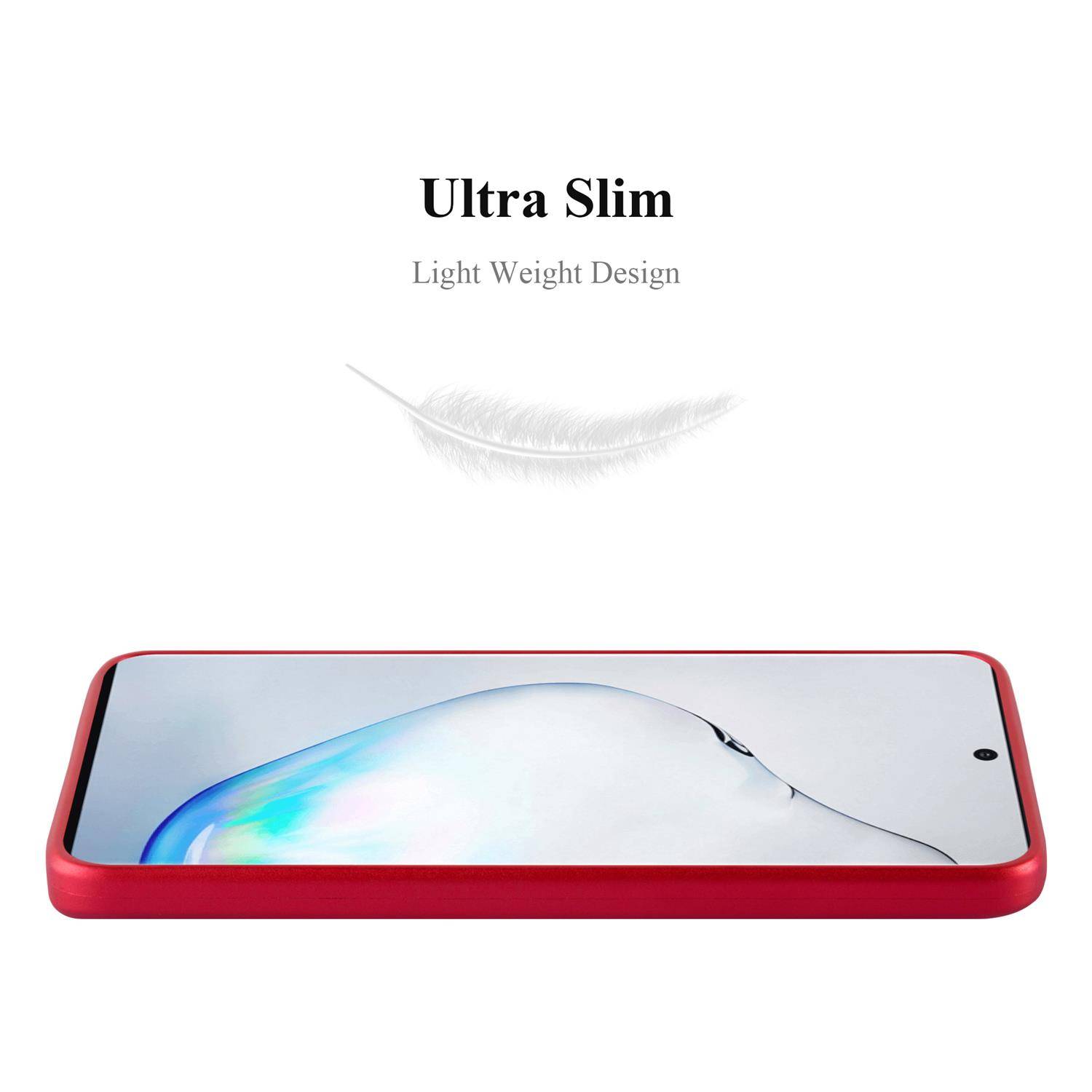 Cadorabo Schutzhülle für Samsung Galaxy NOTE 10 PLUS Hülle in Rot Handyhülle TPU Silikon Etui Cover Case