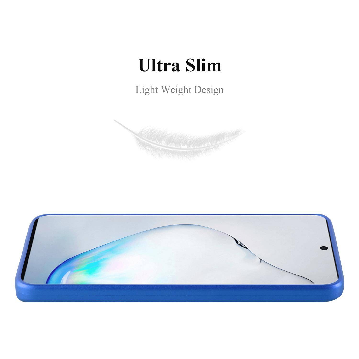 Cadorabo Schutzhülle für Samsung Galaxy NOTE 10 PLUS Hülle in Blau Handyhülle TPU Silikon Etui Cover Case