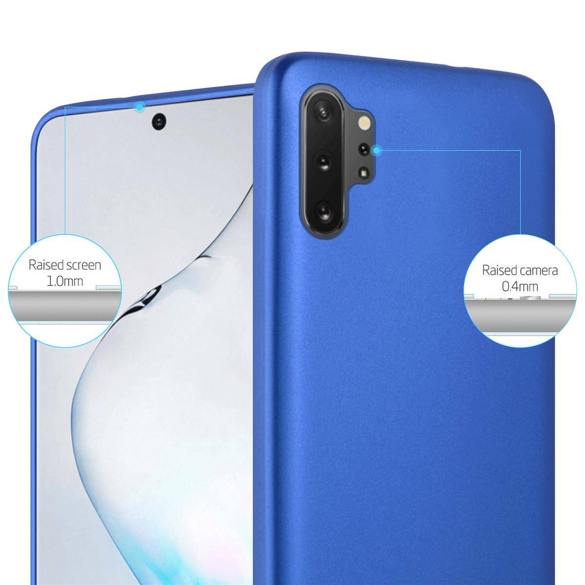 Cadorabo Schutzhülle für Samsung Galaxy NOTE 10 PLUS Hülle in Blau Handyhülle TPU Silikon Etui Cover Case