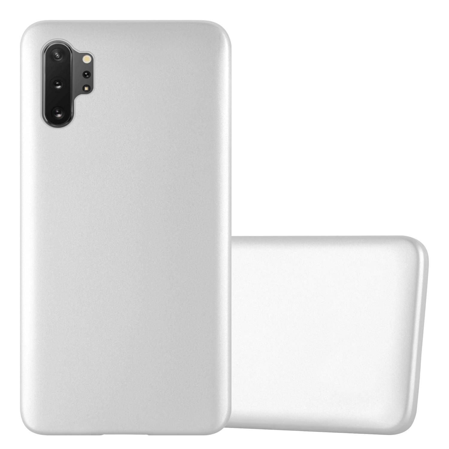 Cadorabo Schutzhülle für Samsung Galaxy NOTE 10 PLUS Hülle in Silber Handyhülle TPU Silikon Etui Cover Case