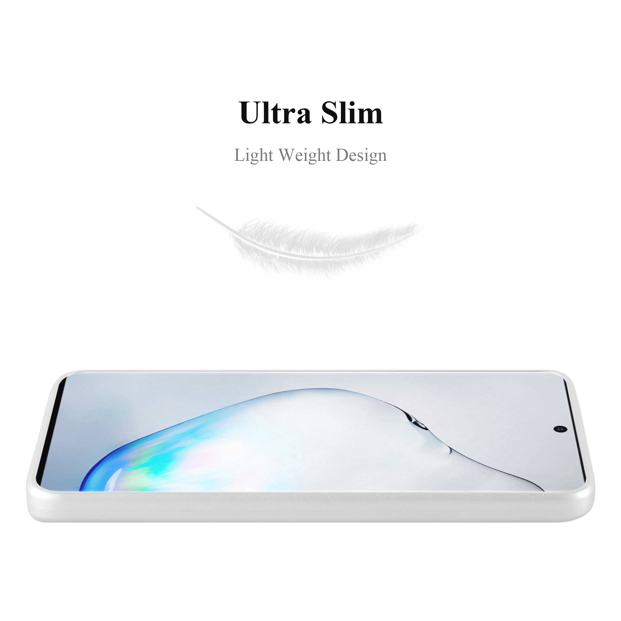 Cadorabo Schutzhülle für Samsung Galaxy NOTE 10 PLUS Hülle in Silber Handyhülle TPU Silikon Etui Cover Case