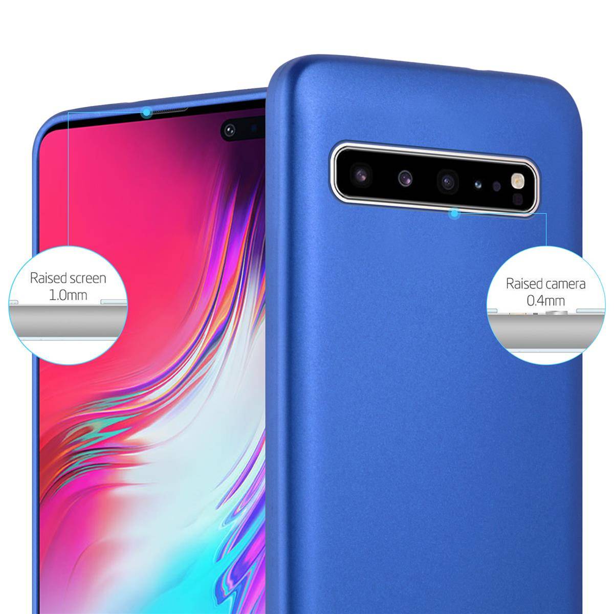 Cadorabo Schutzhülle für Samsung Galaxy S10 5G Hülle in Blau Handyhülle TPU Silikon Etui Cover Case