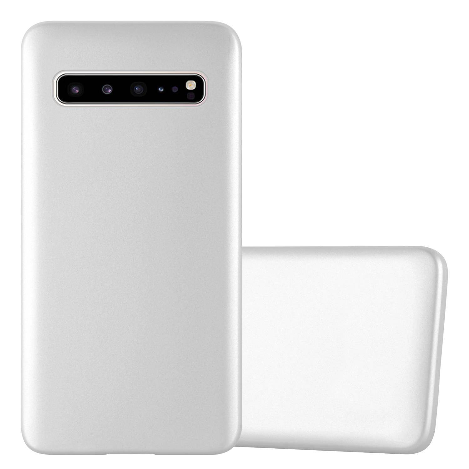 Cadorabo Schutzhülle für Samsung Galaxy S10 5G Hülle in Silber Handyhülle TPU Silikon Etui Cover Case